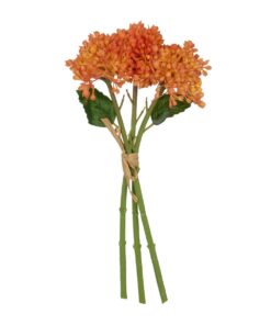 GloboStar® Artificial Garden ORANGE HYACINTH BOUQUET 21357 Τεχνητό Διακοσμητικό Μπουκέτο Πορτοκαλί Υάκυνθος Y30cm