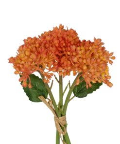 GloboStar® Artificial Garden ORANGE HYACINTH BOUQUET 21357 Τεχνητό Διακοσμητικό Μπουκέτο Πορτοκαλί Υάκυνθος Y30cm