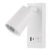 ΑΠΛΙΚΑ ΚΡΕΒΑΤΙΟΥ ΑΝΑΓΝΩΣΗΣ ΜΕ USB TYPE C 5W 3000K 150X80X145mm ΑΣΠΡΗ ARTE ILLUMINA CHARGE
