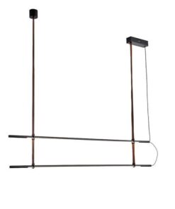 ΦΩΤΙΣΤΙΚΟ ΚΡΕΜΑΣΤΟ ΜΕΤΑΛΛΟ-ΔΕΡΜΑ LED 2x20W 3000K 4100Lm 1400X60X1200mm ΜΑΥΡΟ ARTE ILLUMINA LINEA