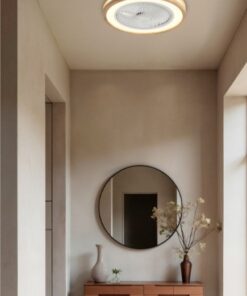 ΑΝΕΜΙΣΤΗΡΑΣ ΠΛΑΦΟΝΙΕΡΑ ΟΡΟΦΗΣ ΛΕΥΚΟΣ ΜΕ ΞΥΛΟ Φ50 DC ΜΟΤΕΡ 15W ΜΕ LED ΦΩΣ 41W 300-25072