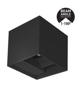 ΑΠΛΙΚΑ ΤΟΙΧΟΥ ΑΛΟΥΜΙΝΙΟΥ CUBE ΜΑΥΡΗ 10W 3CCT 100X100X100 mm ME GLASS DIFUSER ARTE ILLUMINA