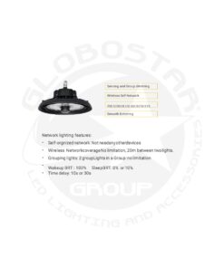 GLOBOSTAR® INDUSTRY 61704 Βιομηχανικό Φωτιστικό Καμπάνα High Bay UFO Τεχνολογίας Smart Group Linkable Control System 2.4Ghz με Αισθητήρα Κίνησης Microwave LED 100W 15000lm SDCM<5 90° AC 85-265V Αδιάβροχο IP65 IK08 Φυσικό Λευκό 5000K - 175 x Sanan Opto SMD Chip & TÜV SÜD Driver - Μαύρο Χυτό Αλουμίνιο - Μ26.5 x Π26.5 x Υ15cm - 5 Χρόνια Εγγύηση