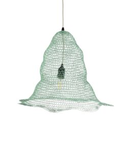 GloboStar® KENTUCKY 01891 Vintage Κρεμαστό Φωτιστικό Πλέγμα Μονόφωτο 1 x E27 IP20 Τιρκουάζ Μέταλλο – Μ50 x Π50 x Υ48cm