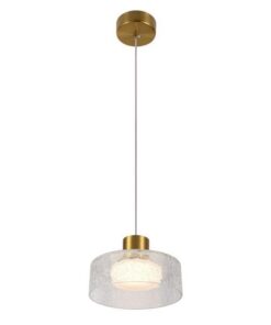 ΦΩΤΙΣΤΙΚΟ ΚΡΕΜΑΣΤΟ MΕΤΑΛΛΟ-ΓΥΑΛΙ LED 8W 3000K 624Lm 200X115mm  ΜΠΡΟΝΖΕ-ΔΙΑΦΑΝΟ ARTE ILLUMINA NIMBUS