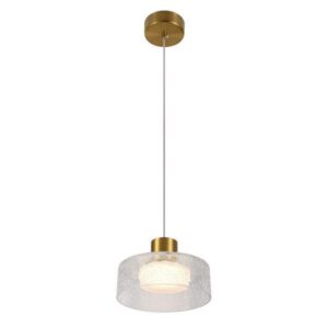 ΦΩΤΙΣΤΙΚΟ ΚΡΕΜΑΣΤΟ MΕΤΑΛΛΟ-ΓΥΑΛΙ LED 8W 3000K 624Lm 200X115mm  ΜΠΡΟΝΖΕ-ΔΙΑΦΑΝΟ ARTE ILLUMINA NIMBUS