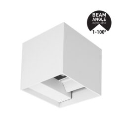ΑΠΛΙΚΑ ΤΟΙΧΟΥ ΑΛΟΥΜΙΝΙΟΥ CUBE ΛΕΥΚΗ 10W 3CCT 100X100X100 mm ME GLASS DIFUSER ARTE ILLUMINA