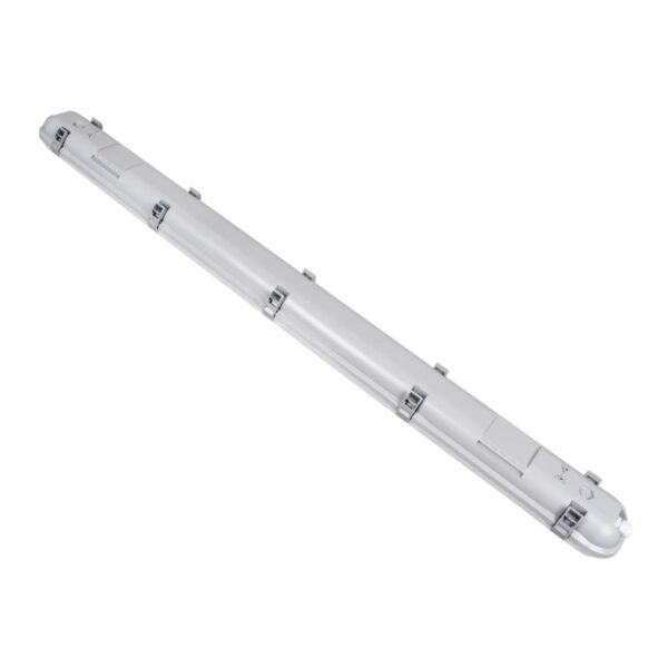GLOBOSTAR® EMERGANO 60180 120cm Γραμμικό Βιομηχανικό Φωτιστικό Tri-Proof Τεχνολογίας Emergency με Ενσωματωμένη Μπαταρία Li-Ion 3.7V 5000mAH & Αυτονομία 3 Ώρες LED 48W 5760lm 120° AC 220-240V Αδιάβροχο IP65 Ψυχρό Λευκό 6000K – LUMILEDs SMD Chip & TÜV SÜD Driver – Γκρι με Γαλακτερό Κάλυμμα Πλαστικό PC – Μ120 x Π10.5 x Υ8cm – 5 Χρόνια Εγγύση