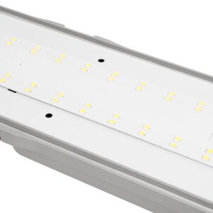 GLOBOSTAR® EMERGANO 60180 120cm Γραμμικό Βιομηχανικό Φωτιστικό Tri-Proof Τεχνολογίας Emergency με Ενσωματωμένη Μπαταρία Li-Ion 3.7V 5000mAH & Αυτονομία 3 Ώρες LED 48W 5760lm 120° AC 220-240V Αδιάβροχο IP65 Ψυχρό Λευκό 6000K – LUMILEDs SMD Chip & TÜV SÜD Driver – Γκρι με Γαλακτερό Κάλυμμα Πλαστικό PC – Μ120 x Π10.5 x Υ8cm – 5 Χρόνια Εγγύση