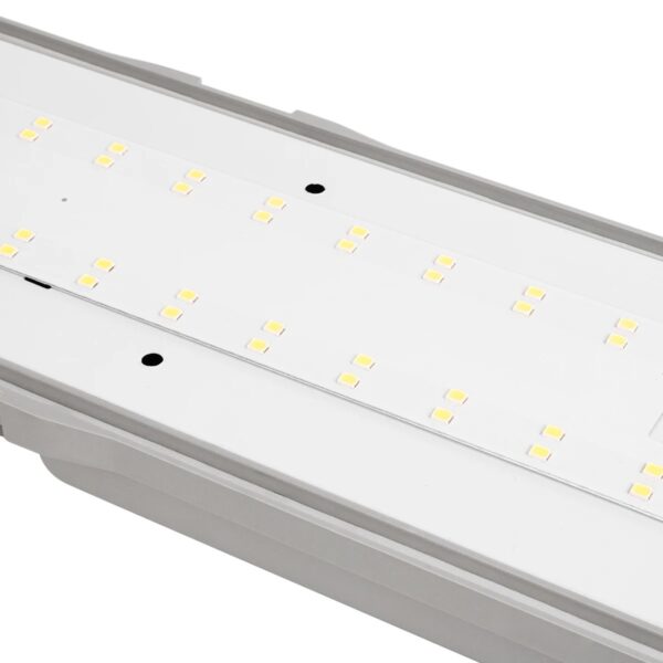 GLOBOSTAR® EMERGANO 60180 120cm Γραμμικό Βιομηχανικό Φωτιστικό Tri-Proof Τεχνολογίας Emergency με Ενσωματωμένη Μπαταρία Li-Ion 3.7V 5000mAH & Αυτονομία 3 Ώρες LED 48W 5760lm 120° AC 220-240V Αδιάβροχο IP65 Ψυχρό Λευκό 6000K – LUMILEDs SMD Chip & TÜV SÜD Driver – Γκρι με Γαλακτερό Κάλυμμα Πλαστικό PC – Μ120 x Π10.5 x Υ8cm – 5 Χρόνια Εγγύση