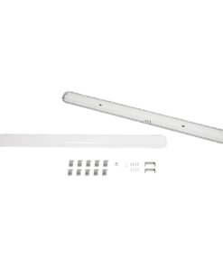 GLOBOSTAR® EMERGANO 60180 120cm Γραμμικό Βιομηχανικό Φωτιστικό Tri-Proof Τεχνολογίας Emergency με Ενσωματωμένη Μπαταρία Li-Ion 3.7V 5000mAH & Αυτονομία 3 Ώρες LED 48W 5760lm 120° AC 220-240V Αδιάβροχο IP65 Ψυχρό Λευκό 6000K – LUMILEDs SMD Chip & TÜV SÜD Driver – Γκρι με Γαλακτερό Κάλυμμα Πλαστικό PC – Μ120 x Π10.5 x Υ8cm – 5 Χρόνια Εγγύση