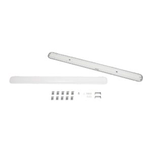 GLOBOSTAR® EMERGANO 60180 120cm Γραμμικό Βιομηχανικό Φωτιστικό Tri-Proof Τεχνολογίας Emergency με Ενσωματωμένη Μπαταρία Li-Ion 3.7V 5000mAH & Αυτονομία 3 Ώρες LED 48W 5760lm 120° AC 220-240V Αδιάβροχο IP65 Ψυχρό Λευκό 6000K – LUMILEDs SMD Chip & TÜV SÜD Driver – Γκρι με Γαλακτερό Κάλυμμα Πλαστικό PC – Μ120 x Π10.5 x Υ8cm – 5 Χρόνια Εγγύση