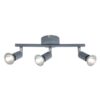ΣΠΟΤ ΚΙΝΗΤΟ 3ΦΩΤΟ ΜΕΤΑΛΛΙΚΟ Max 7W  ΓΚΡΙ 3XGU10 300X80X125mm ARTE ILLUMINA VORRAS