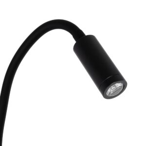 GloboStar® GOOSE 61695 Φωτιστικό Τοίχου – Απλίκα LED 6W 600lm 36° AC 220-240V IP20 – Reading Light & 360° Κρυφός Φωτισμός – Φορτιστής USB 3A – Θερμό Λευκό 2700K Μαύρο – Μ15.5 x Π22.5 x Υ30cm – 5 Xρόνια Εγγύηση