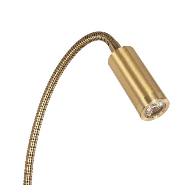 GloboStar® GOOSE 61697 Φωτιστικό Τοίχου – Απλίκα LED 6W 600lm 36° AC 220-240V IP20 – Reading Light & 360° Κρυφός Φωτισμός – Φορτιστής USB 3A – Θερμό Λευκό 2700K Χρυσό Βούρτσας – Μ15.5 x Π22.5 x Υ30cm – 5 Xρόνια Εγγύηση