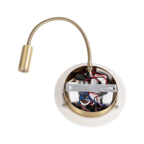 GloboStar® GOOSE 61697 Φωτιστικό Τοίχου – Απλίκα LED 6W 600lm 36° AC 220-240V IP20 – Reading Light & 360° Κρυφός Φωτισμός – Φορτιστής USB 3A – Θερμό Λευκό 2700K Χρυσό Βούρτσας – Μ15.5 x Π22.5 x Υ30cm – 5 Xρόνια Εγγύηση