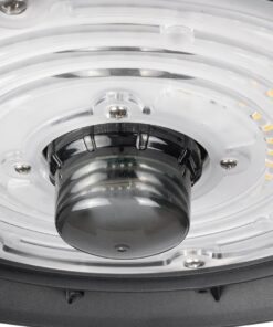 GLOBOSTAR® INDUSTRY 61704 Βιομηχανικό Φωτιστικό Καμπάνα High Bay UFO Τεχνολογίας Smart Group Linkable Control System 2.4Ghz με Αισθητήρα Κίνησης Microwave LED 100W 15000lm SDCM<5 90° AC 85-265V Αδιάβροχο IP65 IK08 Φυσικό Λευκό 5000K - 175 x Sanan Opto SMD Chip & TÜV SÜD Driver - Μαύρο Χυτό Αλουμίνιο - Μ26.5 x Π26.5 x Υ15cm - 5 Χρόνια Εγγύηση