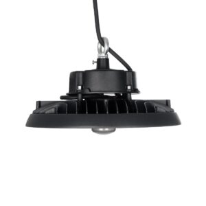 GLOBOSTAR® INDUSTRY 61704 Βιομηχανικό Φωτιστικό Καμπάνα High Bay UFO Τεχνολογίας Smart Group Linkable Control System 2.4Ghz με Αισθητήρα Κίνησης Microwave LED 100W 15000lm SDCM<5 90° AC 85-265V Αδιάβροχο IP65 IK08 Φυσικό Λευκό 5000K - 175 x Sanan Opto SMD Chip & TÜV SÜD Driver - Μαύρο Χυτό Αλουμίνιο - Μ26.5 x Π26.5 x Υ15cm - 5 Χρόνια Εγγύηση