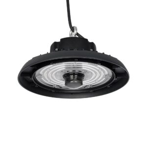 GLOBOSTAR® INDUSTRY 61704 Βιομηχανικό Φωτιστικό Καμπάνα High Bay UFO Τεχνολογίας Smart Group Linkable Control System 2.4Ghz με Αισθητήρα Κίνησης Microwave LED 100W 15000lm SDCM<5 90° AC 85-265V Αδιάβροχο IP65 IK08 Φυσικό Λευκό 5000K - 175 x Sanan Opto SMD Chip & TÜV SÜD Driver - Μαύρο Χυτό Αλουμίνιο - Μ26.5 x Π26.5 x Υ15cm - 5 Χρόνια Εγγύηση