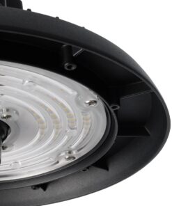 GLOBOSTAR® INDUSTRY 61704 Βιομηχανικό Φωτιστικό Καμπάνα High Bay UFO Τεχνολογίας Smart Group Linkable Control System 2.4Ghz με Αισθητήρα Κίνησης Microwave LED 100W 15000lm SDCM<5 90° AC 85-265V Αδιάβροχο IP65 IK08 Φυσικό Λευκό 5000K - 175 x Sanan Opto SMD Chip & TÜV SÜD Driver - Μαύρο Χυτό Αλουμίνιο - Μ26.5 x Π26.5 x Υ15cm - 5 Χρόνια Εγγύηση