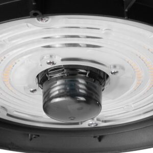 GLOBOSTAR® INDUSTRY 61705 Βιομηχανικό Φωτιστικό Καμπάνα High Bay UFO Τεχνολογίας Smart Group Linkable Control System 2.4Ghz με Αισθητήρα Κίνησης Microwave LED 150W 22500lm SDCM<5 90° AC 85-265V Αδιάβροχο IP65 IK08 Φυσικό Λευκό 5000K - 275 x Sanan Opto SMD Chip & TÜV SÜD Driver - Μαύρο Χυτό Αλουμίνιο - Μ26.5 x Π26.5 x Υ15cm - 5 Χρόνια Εγγύηση