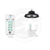 GLOBOSTAR® INDUSTRY 61705 Βιομηχανικό Φωτιστικό Καμπάνα High Bay UFO Τεχνολογίας Smart Group Linkable Control System 2.4Ghz με Αισθητήρα Κίνησης Microwave LED 150W 22500lm SDCM<5 90° AC 85-265V Αδιάβροχο IP65 IK08 Φυσικό Λευκό 5000K - 275 x Sanan Opto SMD Chip & TÜV SÜD Driver - Μαύρο Χυτό Αλουμίνιο - Μ26.5 x Π26.5 x Υ15cm - 5 Χρόνια Εγγύηση