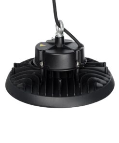 GLOBOSTAR® INDUSTRY 61705 Βιομηχανικό Φωτιστικό Καμπάνα High Bay UFO Τεχνολογίας Smart Group Linkable Control System 2.4Ghz με Αισθητήρα Κίνησης Microwave LED 150W 22500lm SDCM<5 90° AC 85-265V Αδιάβροχο IP65 IK08 Φυσικό Λευκό 5000K - 275 x Sanan Opto SMD Chip & TÜV SÜD Driver - Μαύρο Χυτό Αλουμίνιο - Μ26.5 x Π26.5 x Υ15cm - 5 Χρόνια Εγγύηση