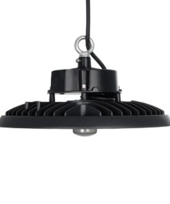 GLOBOSTAR® INDUSTRY 61706 Βιομηχανικό Φωτιστικό Καμπάνα High Bay UFO Τεχνολογίας Smart Group Linkable Control System 2.4Ghz με Αισθητήρα Κίνησης Microwave LED 200W 30000lm SDCM<5 90° AC 85-265V Αδιάβροχο IP65 IK08 Φυσικό Λευκό 5000K - 338 x Sanan Opto SMD Chip & TÜV SÜD Driver - Μαύρο Χυτό Αλουμίνιο - Μ30 x Π30 x Υ16cm - 5 Χρόνια Εγγύηση