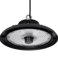 GLOBOSTAR® INDUSTRY 61706 Βιομηχανικό Φωτιστικό Καμπάνα High Bay UFO Τεχνολογίας Smart Group Linkable Control System 2.4Ghz με Αισθητήρα Κίνησης Microwave LED 200W 30000lm SDCM<5 90° AC 85-265V Αδιάβροχο IP65 IK08 Φυσικό Λευκό 5000K - 338 x Sanan Opto SMD Chip & TÜV SÜD Driver - Μαύρο Χυτό Αλουμίνιο - Μ30 x Π30 x Υ16cm - 5 Χρόνια Εγγύηση