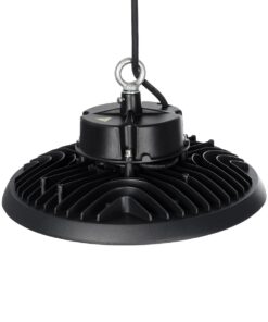 GLOBOSTAR® INDUSTRY 61706 Βιομηχανικό Φωτιστικό Καμπάνα High Bay UFO Τεχνολογίας Smart Group Linkable Control System 2.4Ghz με Αισθητήρα Κίνησης Microwave LED 200W 30000lm SDCM<5 90° AC 85-265V Αδιάβροχο IP65 IK08 Φυσικό Λευκό 5000K - 338 x Sanan Opto SMD Chip & TÜV SÜD Driver - Μαύρο Χυτό Αλουμίνιο - Μ30 x Π30 x Υ16cm - 5 Χρόνια Εγγύηση