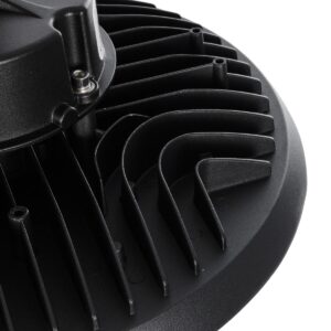 GLOBOSTAR® INDUSTRY 61706 Βιομηχανικό Φωτιστικό Καμπάνα High Bay UFO Τεχνολογίας Smart Group Linkable Control System 2.4Ghz με Αισθητήρα Κίνησης Microwave LED 200W 30000lm SDCM<5 90° AC 85-265V Αδιάβροχο IP65 IK08 Φυσικό Λευκό 5000K - 338 x Sanan Opto SMD Chip & TÜV SÜD Driver - Μαύρο Χυτό Αλουμίνιο - Μ30 x Π30 x Υ16cm - 5 Χρόνια Εγγύηση