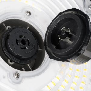 GLOBOSTAR® INDUSTRY-CAP 61707 Κάλυμμα με Zhaga Socket για τα Βιομηχανικά Φωτιστικά Καμπάνες High Bay UFO Τεχνολογίας Smart Group Linkable Control System 2.4Ghz Αδιάβροχο IP65 Μαύρο Πλαστικό ABS – Μ5 x Π5 x Υ3.5cm