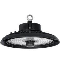 GLOBOSTAR® INDUSTRY 61706 Βιομηχανικό Φωτιστικό Καμπάνα High Bay UFO Τεχνολογίας Smart Group Linkable Control System 2.4Ghz με Αισθητήρα Κίνησης Microwave LED 200W 30000lm SDCM<5 90° AC 85-265V Αδιάβροχο IP65 IK08 Φυσικό Λευκό 5000K - 338 x Sanan Opto SMD Chip & TÜV SÜD Driver - Μαύρο Χυτό Αλουμίνιο - Μ30 x Π30 x Υ16cm - 5 Χρόνια Εγγύηση