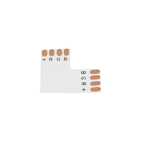 GloboStar® 70706 Connector L για Ταινία LED 7.2 & 14.4 Watt RGB – Μ2 x Π2 x Υ0.1cm