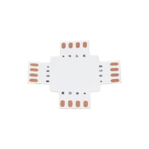 GloboStar® 70709 Connector + Σταυρός για RGB Ταινίες LED 7.2 & 14.4 Watt – Μ3 x Π3 x Υ0.1cm