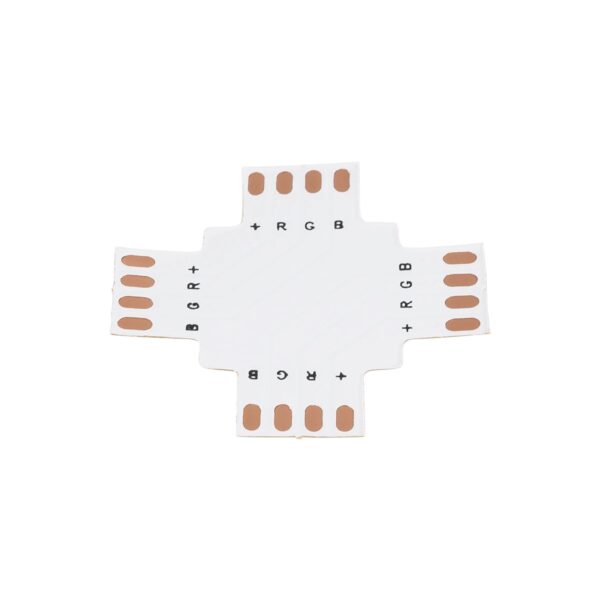GloboStar® 70709 Connector + Σταυρός για RGB Ταινίες LED 7.2 & 14.4 Watt – Μ3 x Π3 x Υ0.1cm
