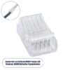 GloboStar® 70757 Ενωτικός Σύνδεσμος για Πολύχρωμη Ταινία LED RGBW 12mm 6 PIN σε Πολύχρωμη Ταινία LED RGBW 12mm 5 PIN Μ2.5 x Π1.5 x Υ1cm Διάφανο