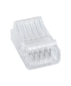 GloboStar® 70757 Ενωτικός Σύνδεσμος για Πολύχρωμη Ταινία LED RGBW 12mm 6 PIN σε Πολύχρωμη Ταινία LED RGBW 12mm 5 PIN Μ2.5 x Π1.5 x Υ1cm Διάφανο