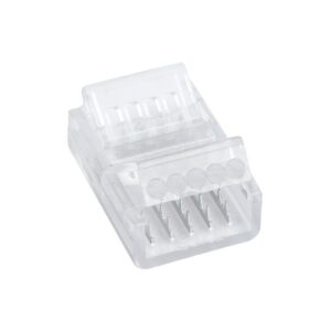 GloboStar® 70757 Ενωτικός Σύνδεσμος για Πολύχρωμη Ταινία LED RGBW 12mm 6 PIN σε Πολύχρωμη Ταινία LED RGBW 12mm 5 PIN Μ2.5 x Π1.5 x Υ1cm Διάφανο