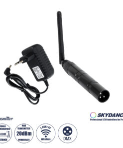 GLOBOSTAR® SKYDANCE-DM-WT 71577 DMX512 Ασύρματος Πομπός RF 2.4Ghz ISM GFSK 20dBm 400m Αρσενικό XLR3 DC 5V IP20 – Μ1.9 x Π1.9 x Υ22cm – 5 Χρόνια Εγγύηση