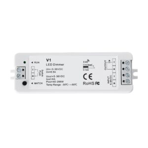 GloboStar® 73118 RT1+V1 SKYDANCE ΣΕΤ Dimmer & Ασύρματο Χειριστήριο Αφής 1 Group RF 2.4Ghz 8A Max DC 5-36V (288W) – DC 3V IP20 – 5 Χρόνια Εγγύηση
