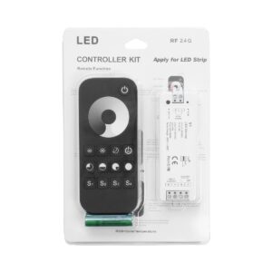 GloboStar® 73118 RT1+V1 SKYDANCE ΣΕΤ Dimmer & Ασύρματο Χειριστήριο Αφής 1 Group RF 2.4Ghz 8A Max DC 5-36V (288W) – DC 3V IP20 – 5 Χρόνια Εγγύηση