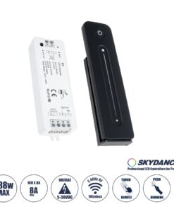 GloboStar® 73119 V1+R11 SKYDANCE ΣΕΤ Dimmer & Ασύρματο Χειριστήριο Αφής 1 Group RF 2.4Ghz 8A Max DC 5-36V (288W) – DC 3V IP20 – 5 Χρόνια Εγγύηση
