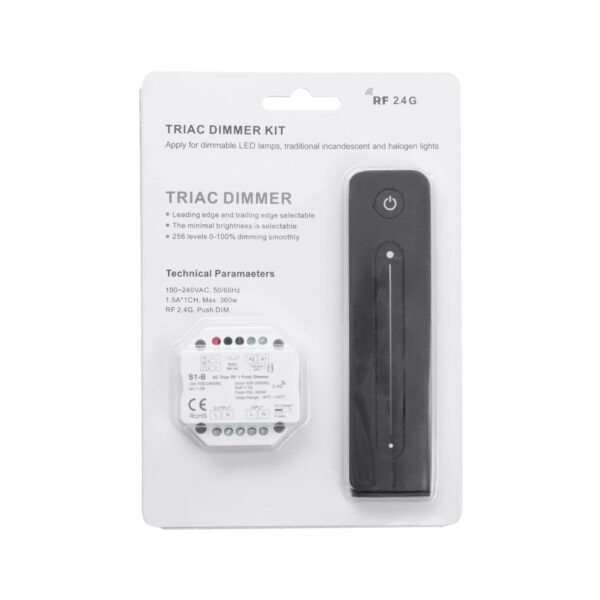 GloboStar® 73119 V1+R11 SKYDANCE ΣΕΤ Dimmer & Ασύρματο Χειριστήριο Αφής 1 Group RF 2.4Ghz 8A Max DC 5-36V (288W) – DC 3V IP20 – 5 Χρόνια Εγγύηση
