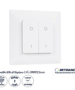 GloboStar® 73122 PF1-2 SKYDANCE Ασύρματο Επιτοίχιο Χειριστήριο 2 Group RF 2.4Ghz DC3V IP20 – Μ8.5 x Π8.5 x Υ1.7cm – 5 Χρόνια Εγγύηση