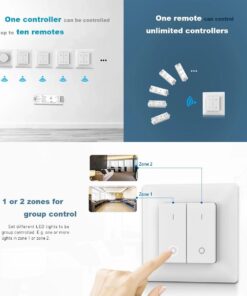 GloboStar® 73122 PF1-2 SKYDANCE Ασύρματο Επιτοίχιο Χειριστήριο 2 Group RF 2.4Ghz DC3V IP20 – Μ8.5 x Π8.5 x Υ1.7cm – 5 Χρόνια Εγγύηση