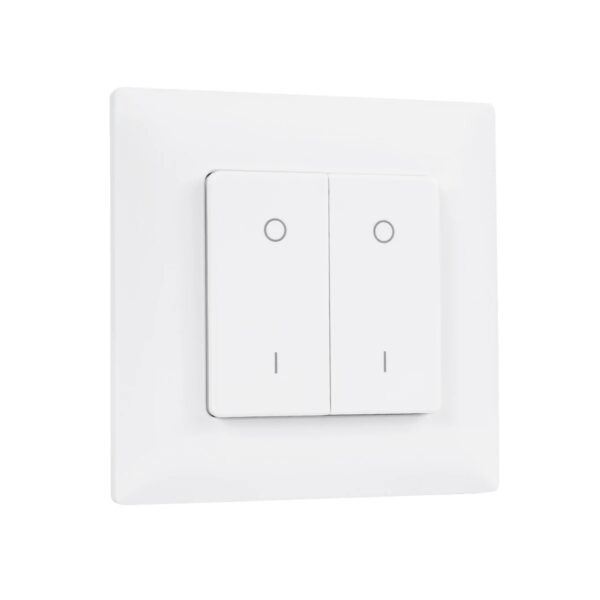 GloboStar® 73122 PF1-2 SKYDANCE Ασύρματο Επιτοίχιο Χειριστήριο 2 Group  RF 2.4Ghz DC3V IP20 – Μ8.5 x Π8.5 x Υ1.7cm – 5 Χρόνια Εγγύηση
