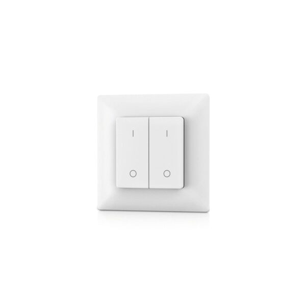 GloboStar® 73122 PF1-2 SKYDANCE Ασύρματο Επιτοίχιο Χειριστήριο 2 Group  RF 2.4Ghz DC3V IP20 – Μ8.5 x Π8.5 x Υ1.7cm – 5 Χρόνια Εγγύηση