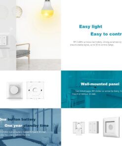 GloboStar® 73122 PF1-2 SKYDANCE Ασύρματο Επιτοίχιο Χειριστήριο 2 Group RF 2.4Ghz DC3V IP20 – Μ8.5 x Π8.5 x Υ1.7cm – 5 Χρόνια Εγγύηση