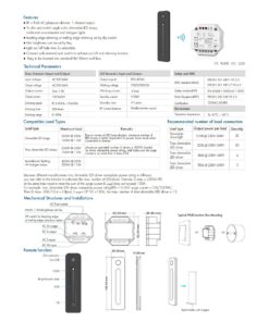 GloboStar® 73124 S1-B+R11 SKYDANCE ΣΕΤ Dimmer & Ασύρματο Χειριστήριο Αφής 1 Group RF 2.4Ghz 1.5A Max AC100-240V (360W) – DC 3V IP20 – 5 Χρόνια Εγγύηση